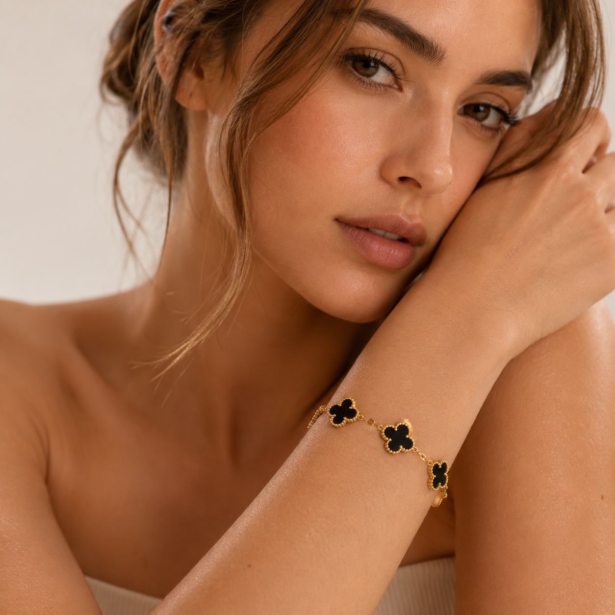 Pulsera trebol noir