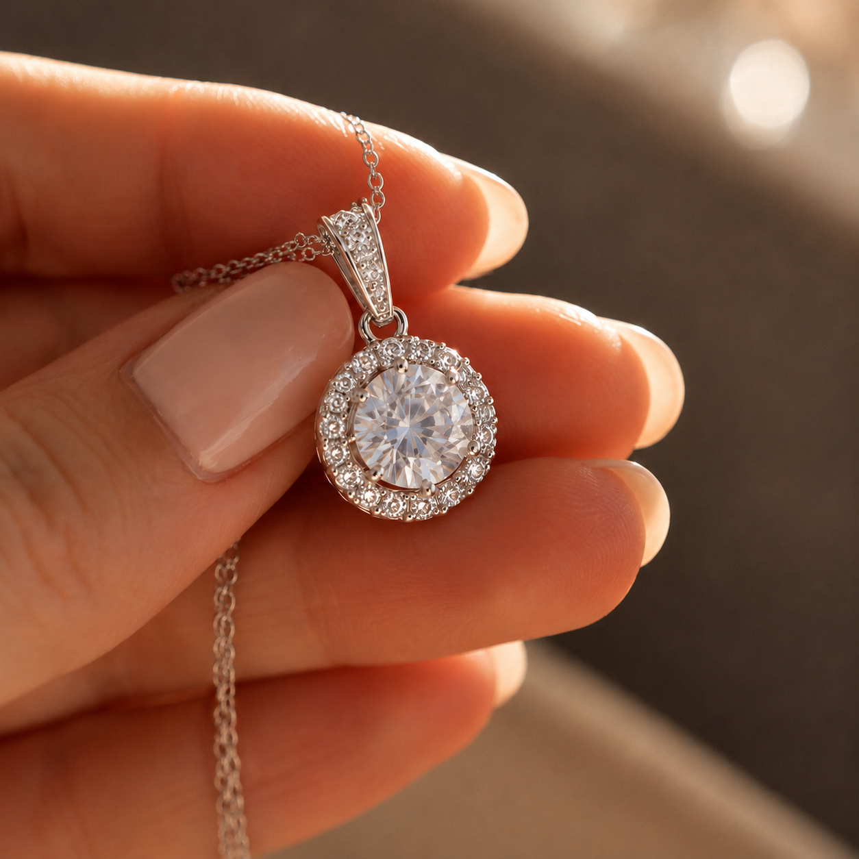 Colgante con gema brillante