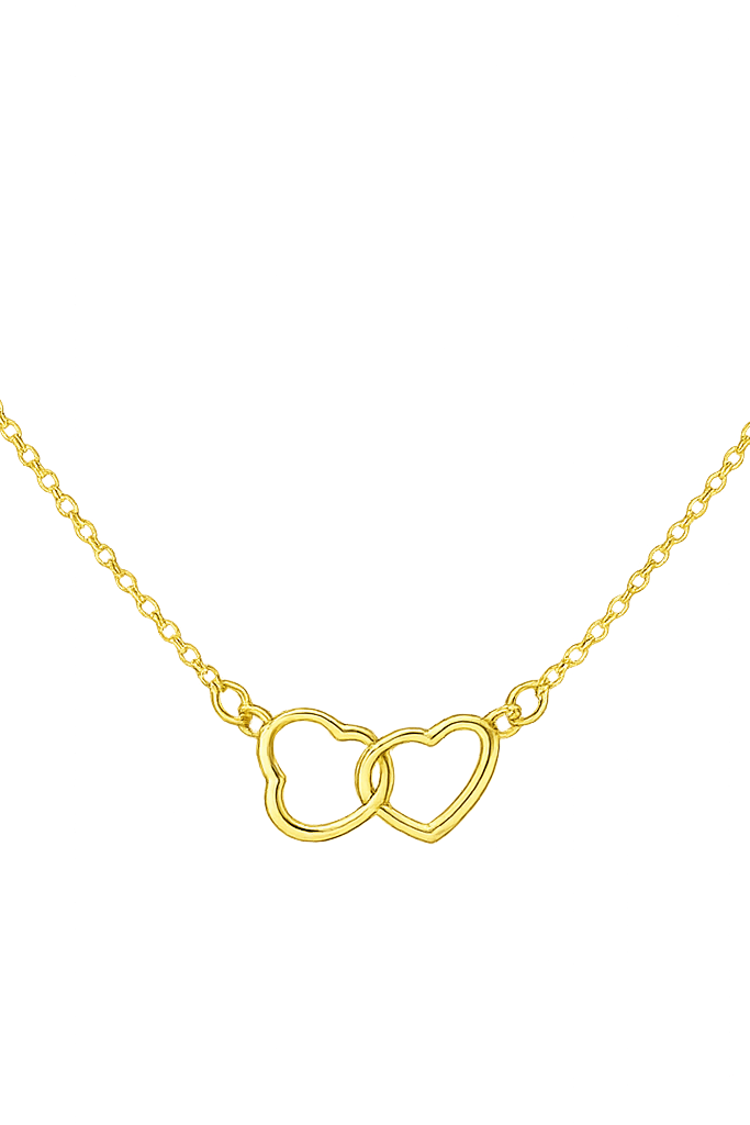 Colgante corazones unidos dorado